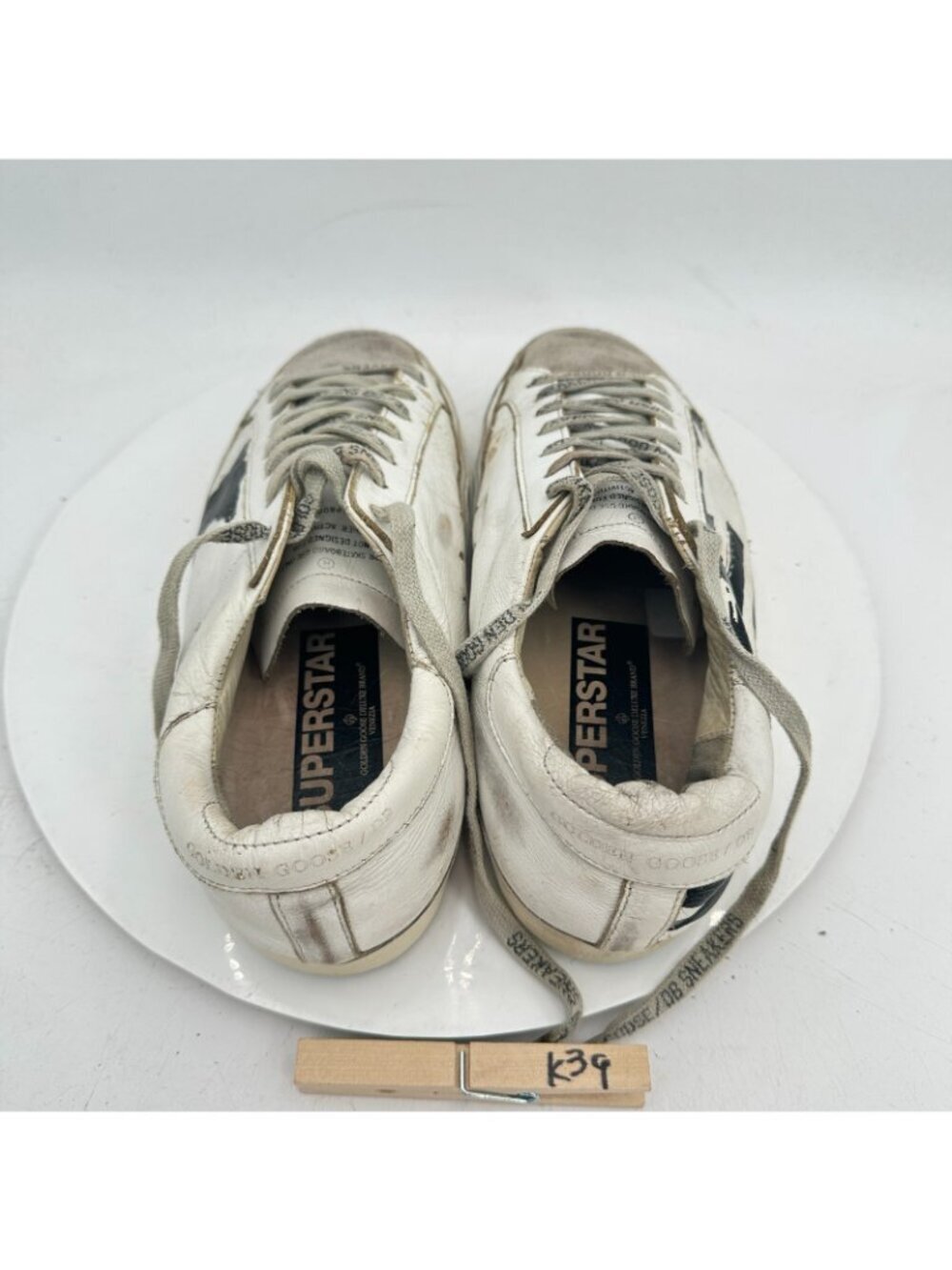 Golden Goose Men Size EU 40 US 7 White Black Leather Suede Low Top Casual Shoes - Picture 9 of 11